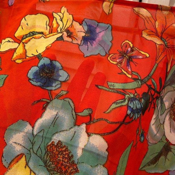 Live 4 Truth Kimono, orange red floral 2X - Picture 3 of 8